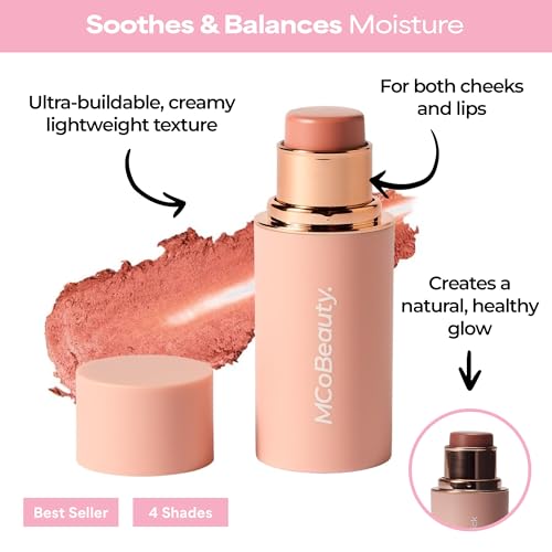 MCoBeauty Baby Face Cream Blush Stick - Nude Peach Tint for Cheeks & Lips