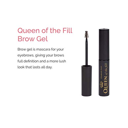 Elizabeth Mott Eyebrow Gel Makeup - Queen of the Fill Brow Tint and Filler - Brush to Fill in Eyebrows and Cover Gray Hairs, Water Resistant, Long Lasting - Cruelty Free, Auburn, 4 g