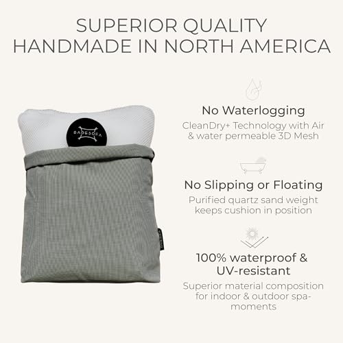 BADESOFA Luxury Bath Pillow - Charcoal Neoprene Spa Cushion