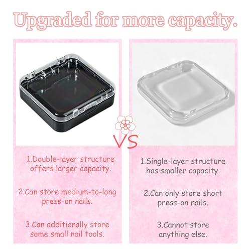 Uyolaxed 6-Piece Nail Display Box Set – Double-Layer Nail Packaging Kit