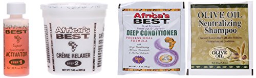 Africa's Best No-Lye Relaxer Kit, Dual conditioning, Herbal Intensive, Superior Straightening and the Very Best Nourishment, Designed for Normal Hair Textures