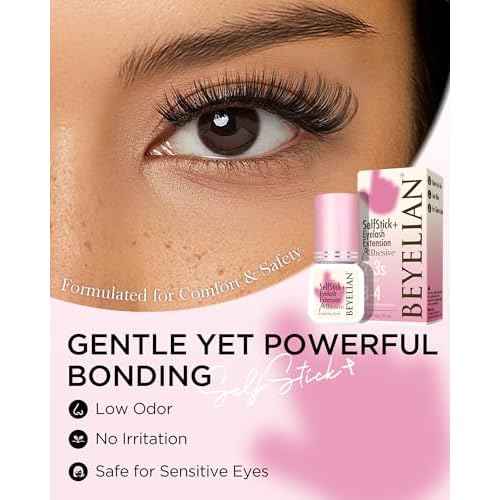 BEYELIAN Sensitive Lash Cluster Glue,Strong Hold Eyelash Extension Glue Long Lasting 3-4 Weeks Waterproof & No Irritation Hypoallergenic Formaldehyde-Free for Open Eyes DIY or Professional (5ML)