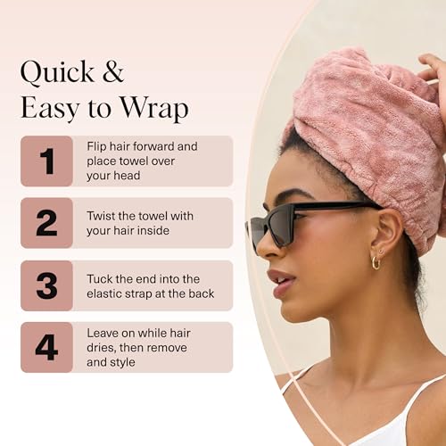 Kitsch XL Microfiber Hair Towel Wrap for Women - Fast Drying Turban