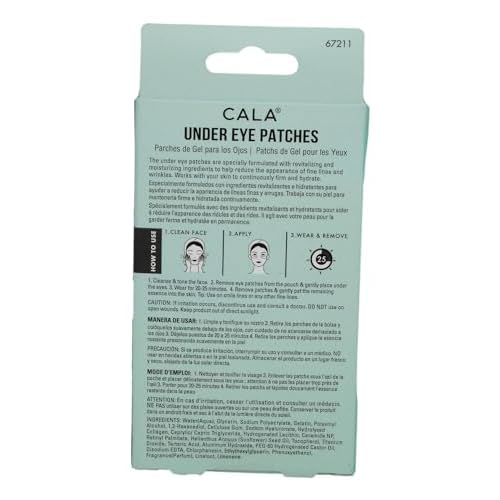 Cala Under Eye Patches Collagen + Hyaluronic Acid, Firming Hydrating Eye Masks to Depuff & Brighten, Helps Soften Fine Lines, 5 Pairs, 10?20 Minute Use
