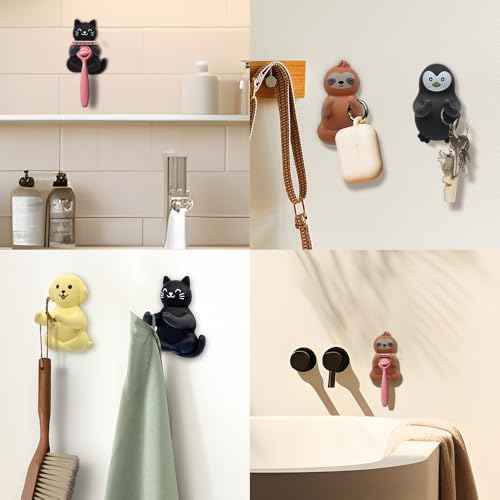 AGMDESIGN Cute Cat Razor Holder, Relaxing Shower Accessories, Women's Razor Hang in Shower, Funny Black Cat Bathroom Decor Gifts for Men Women Wife Husband Boyfriend Girlfriend