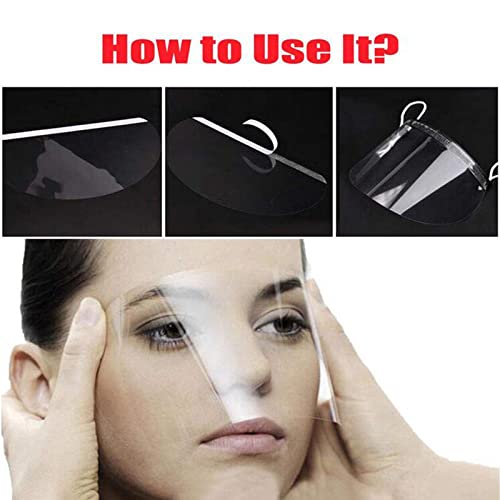 50Pcs Disposable Face Shield for Hair Cutting | Clear Plastic Bang Trimmer