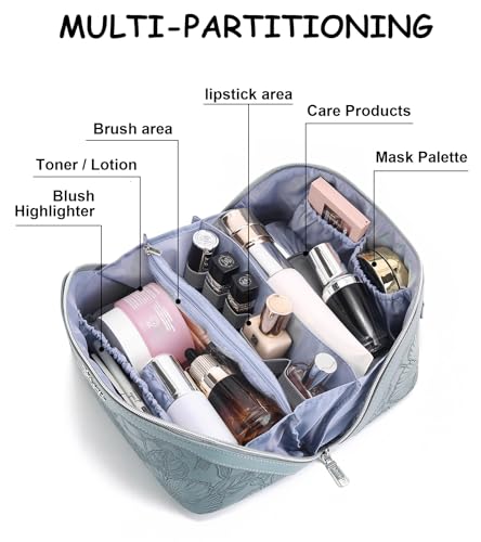 Travel Makeup Bag Set - 3 Pc Large Capacity Cosmetic Organizer