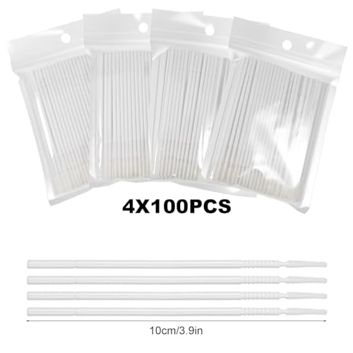 400 Pack Disposable Micro Applicators for Eyelash Extensions & Makeup