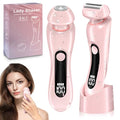 Women's Electric Shaver & Body Hair Trimmer - Waterproof Bikini/Intimate Shaver for Face, Armpits, Arms, Nose - Cordless Wet/Dry Use