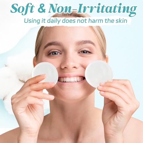 Premium Cotton Rounds, 100 Count (Pack of 30) Cotton Pads for Face, 100% Cotton Makeup Remover Pads, Soft & Non-Irritating for Most Skin Types