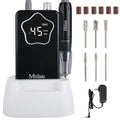 Mbllaie Black Professional Electric Nail Drill 45000 RPM Rechargeable & Portable