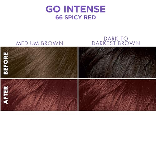 SoftSheen-Carson Dark and Lovely Ultra Vibrant Permanent Hair Color Go Intense Hair Dye for Dark Hair with Olive Oil for Shine and Softness, Spicy Red