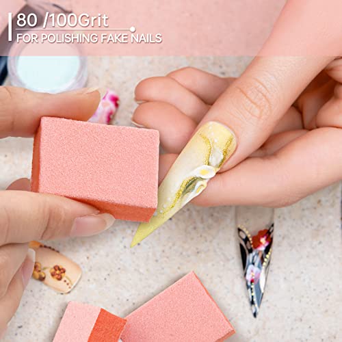 MARYTON Nail Buffer Mini Block 80/100 Grit (130 PCS)
