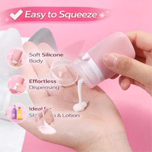 1 oz Silicone Travel Bottles, Leakproof Squeeze Bottle 4 Pack