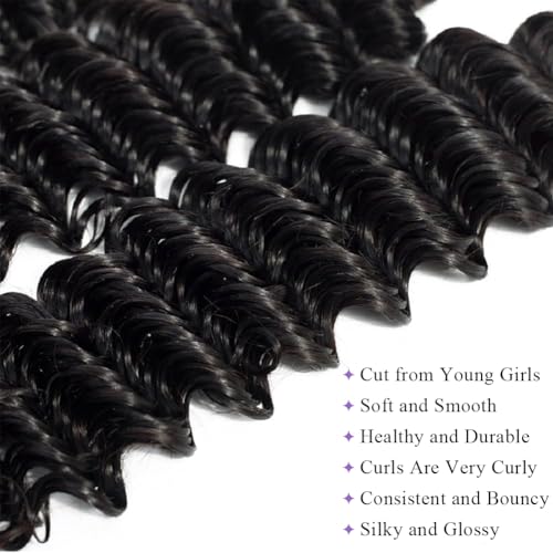 Brazilian Deep Wave Hair Bundles 22 Inch - 12A Virgin Human Hair