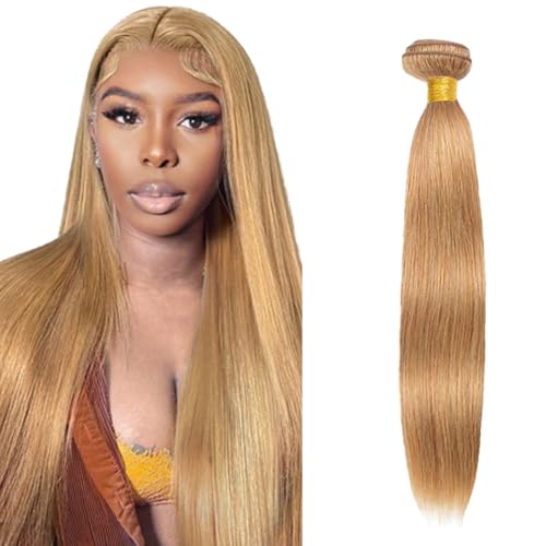 FuivJuix #27 Blonde Straight Hair Bundles 14 Inch Unprocessed Brazilian Virgin Hair