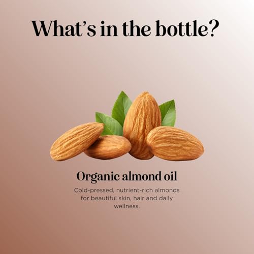 USDA Organic Sweet Almond Oil - Pure Cold Pressed Organic Almond Oil for Skin Hair and Nails - Moisturizing Organic Body Oil for Women and Men plus Carrier Oil for Essential Oils Mixing 16oz
