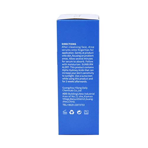 AHA Alpha Hydroxy Acid Serum Renewal Serum, Instand Resurfacing Serum Transforms Dull Congested Skin, Exfoliate Serum, 30ml