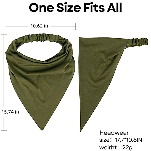 Boho Triangle Hair Scarf Headbands - 8 Pack Non-Slip Elastic Bandanas