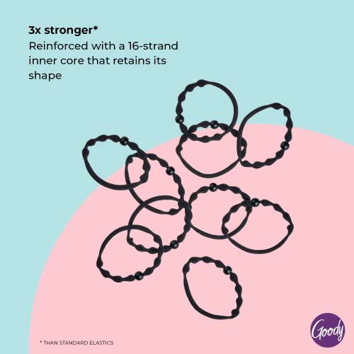 10 Pack Black Hair Elastics - Damage-Free, 3X Stronger, All Hair Types