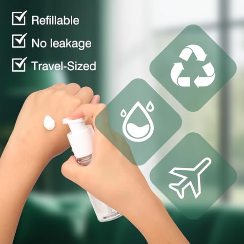 Travel Pump Bottles 50ml Refillable Lotion Dispenser (2-Pack)