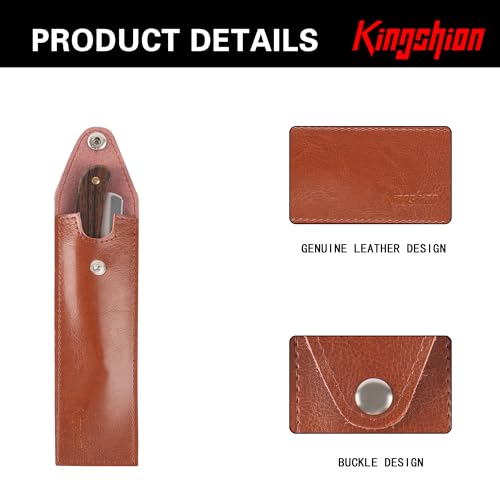 Leather Straight Razor Cover with Snap Closure Travel Pouch - Protective Storage