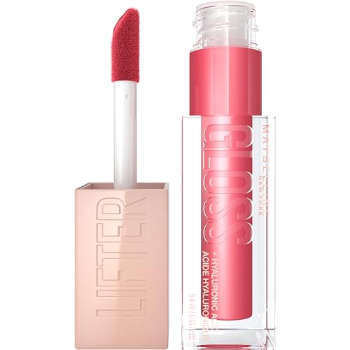 MAYBELLINE Lifter Gloss Hydrating Lip Gloss Bundle with Hyaluronic Acid, Ice Pink Neutral 0.18 oz & Topaz Terracotta Neutral 0.18 oz