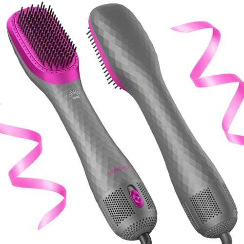 Longyu 3-in-1 Hair Dryer Brush & Straightener 1200W