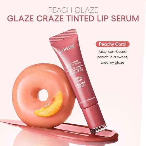 LANEIGE Peach Lip Duo: Hydrating Overnight Lip Mask & Glassy, Nourishing Lip Tint in Peach Scents