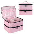 Nail Polish Storage Bag, Nail Lamp Case Nail Polish Carrying Case Holds 30 Bottles (15ml/0.5 fl.oz) Nail Kit Organizer Nail Supplies Storage Box with Manicure Tools Storage Sections(Pink)