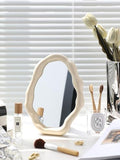 Cloud Makeup Mirror with Adjustable Stand - White