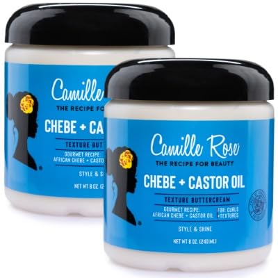 Camille Rose Black Castor Oil + Chebe Curl Cream 2-Pack, 8 Oz