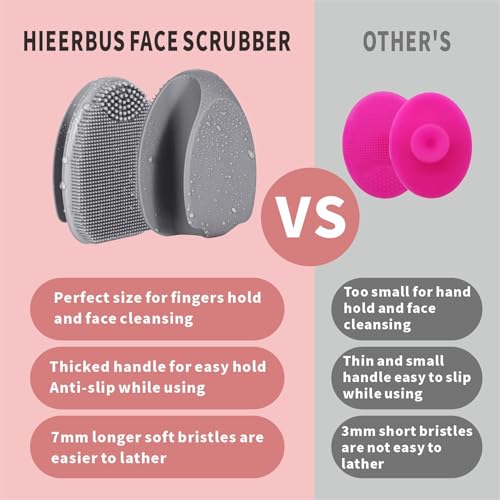 Silicone Face Scrubber 2-Pack, Manual Facial Exfoliator Brush