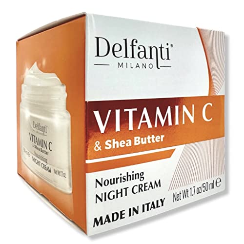 Delfanti-Milano ? VITAMIN C & SHEA BUTTER ? Nourishing Night Cream ? Face and Neck Moisturizer ? Made in Italy