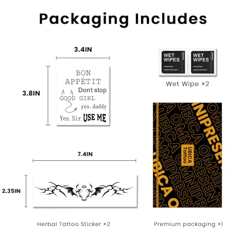 Tribal Tramp Stamp Semi Permanent Temporary Tattoos, Long Lasting Sexy Belly Chest Waist Thigh Arm Temporary Fake Tattoos for Women, Realistic, Waterproof and Non-Reflective, 2 Sheets