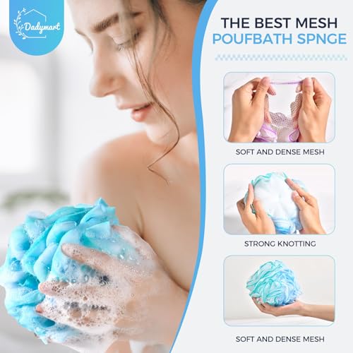 XL Exfoliating Shower Loofah Sponge Set of 4