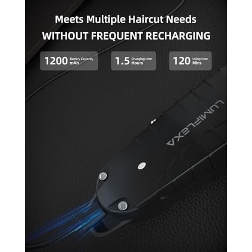 Professional Hair/Beard Trimmer for Men, USB-C Rechargeable Hair Trimmer for Men with Stainless Steel Blades, Zero Gapped Hair Clippers for Barber, Cordless Rechargeable Hair Clippers