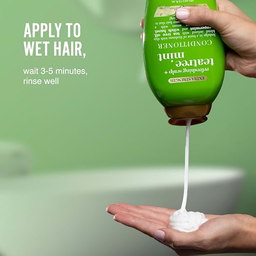 OGX Extra Strength Refreshing Scalp + Teatree Mint Conditioner, Invigorating Conditioner with Tea Tree & Peppermint Oil & Witch Hazel, Paraben-Free, Sulfate-Free Surfactants, 13 fl oz