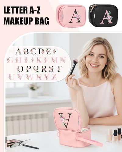 Personalized LED Makeup Bag with Mirror & Wrist Strap