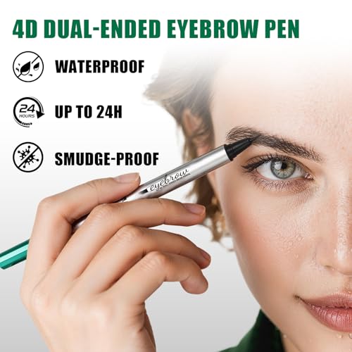 QIC 4D Micro Waterproof Eyebrow Pencil - Black Brown for Natural Brows