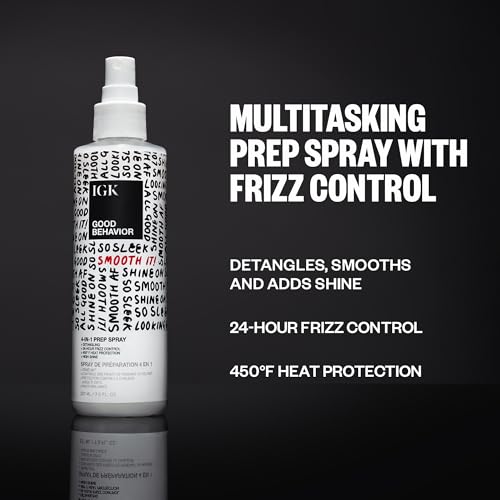 IGK Good Behavior 4-in-1 Prep Spray - Heat Protectant, Detangler, 7oz