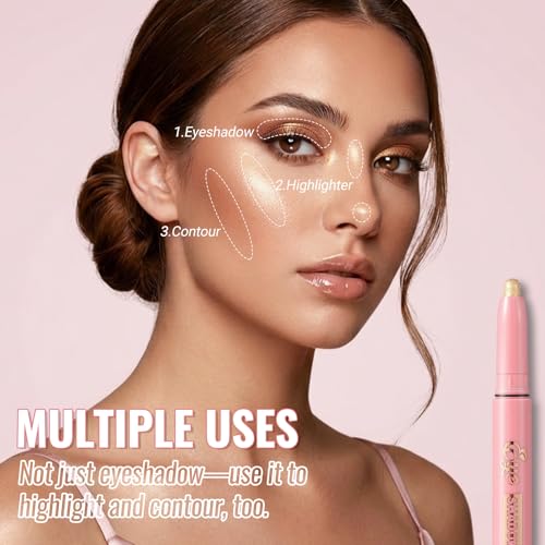 Erinde 6-Color Eyeshadow Stick Set, Waterproof Matte & Shimmer