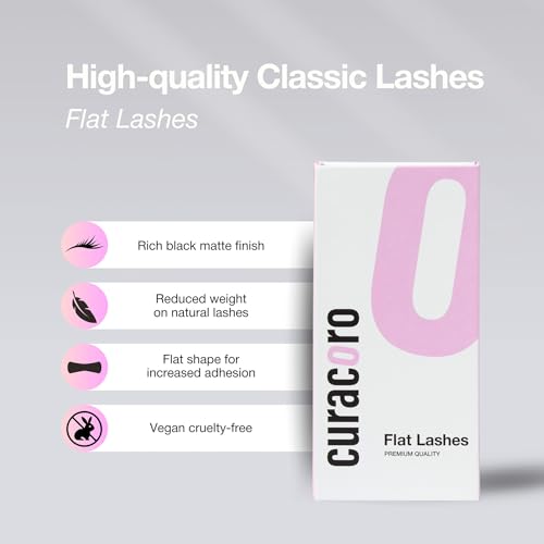 Curacoro 13mm Flat Eyelash Extensions 0.2D Curl Individual Lashes