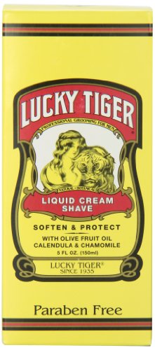 Lucky Tiger Liquid Shaving Cream with Olive Oil & Chamomile - 5 Fl Oz Men’s Grooming