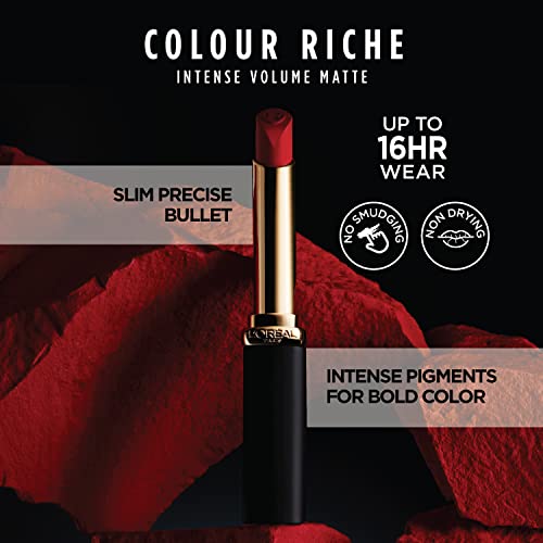 L'Oreal Paris Colour Riche Intense Matte Lipstick, 16HR Long-Lasting