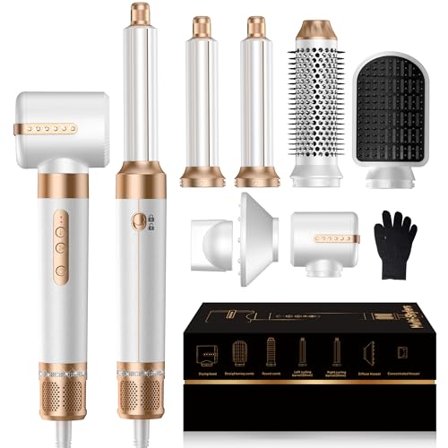 7-in-1 Hair Dryer Brush with Auto Curling & Ionic Technology