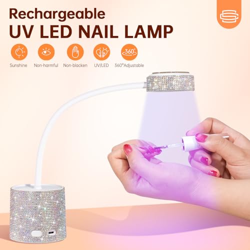 Cordless UV Nail Lamp with Gooseneck | 27W Fast Drying & Portable
