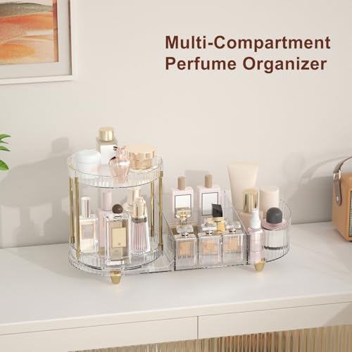Rotating Makeup Organizer with 5 Compartments | Perfume Tray