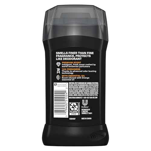 AXE Fine Fragrance Collection Deodorant Stick Black Vanilla with Orange + Sandalwood Essential Oils 4 Pack with 72H Freshness Aluminum-Free 3 oz