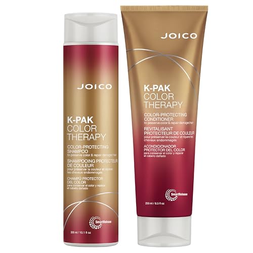 Joico K-PAK Color Therapy Color-Protecting Shampoo and Conditioner | For Color-Treated Hair | Boost Shine | Improve Elasticity | Repair Breakage | Rebuild Damaged Hair | With Keratin & Argan Oil